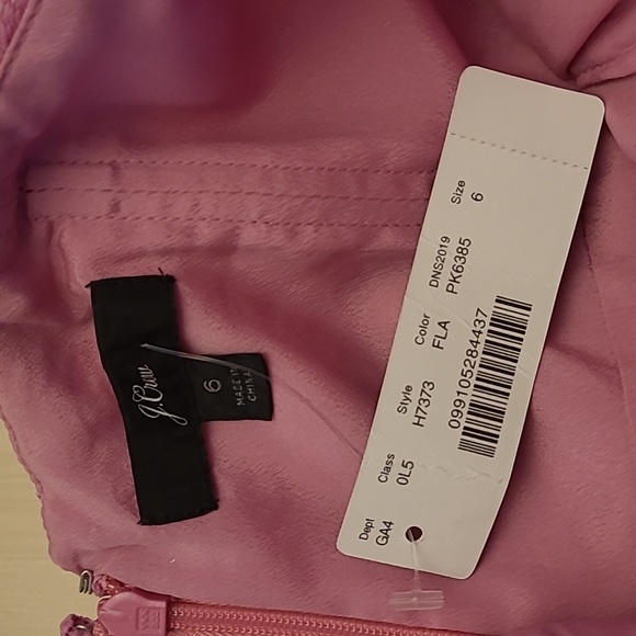 NWT J.Crew Guipure Pink Spaghetti Strap Lace Lined Scalloped Neckline/Hem Dress - Picture 9 of 17